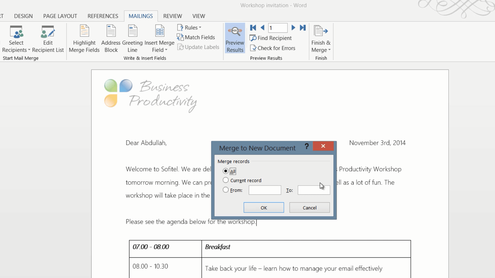 how to mail merge labels from excel to word 2013 video